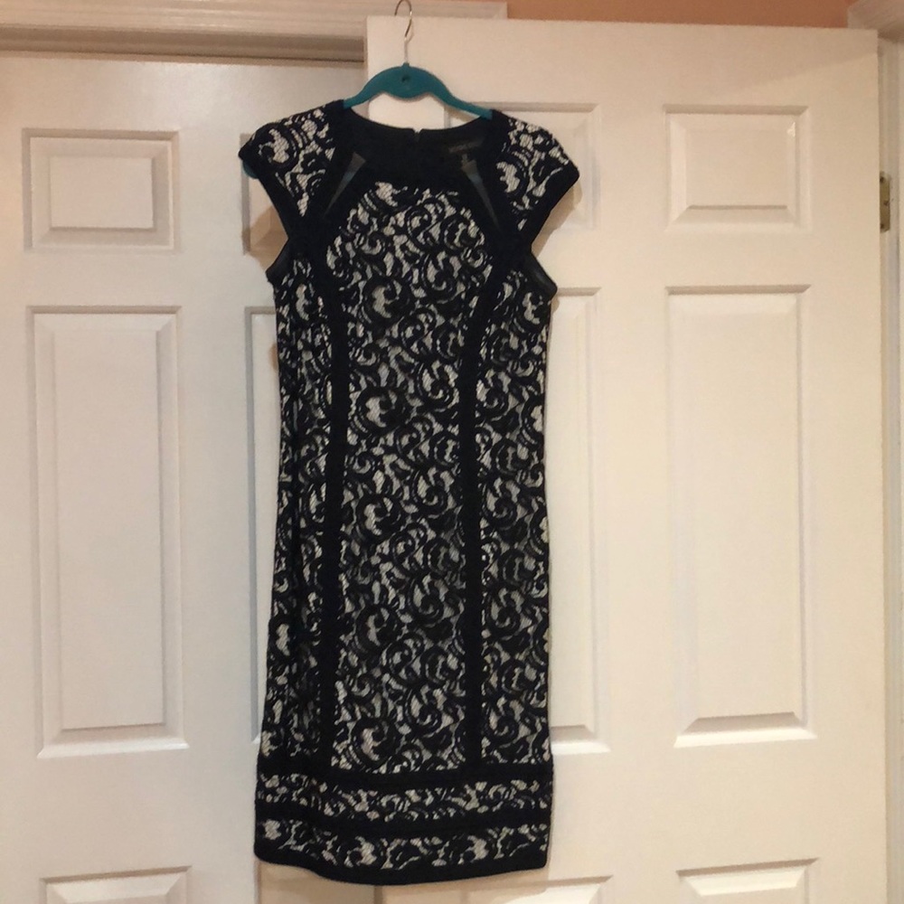 Tadashi Shoji Black & White lace dress